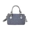Bolsa Boston Texturizada Novo Estilo 2026 Transfronteiriça para Mulheres, Bolsa de Ombro Transversal Simples, Bonita e Fashion para o Verão