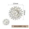 Botón de Copo de Nieve de Lujo con Diamantes Completos, Botón Metálico Cosido a Mano, Botón Redondo de Aleación de Zinc Incrustado con Diamantes, Botón Decorativo Estilo Chanel para Abrigo
