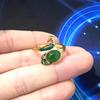 Anillo de pavo real plateado tridimensional retro simple para mujer en vivo hacer joyería antigua gancho lana con hilo fabricantes de artefactos al por mayor