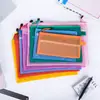 Bolsa de Archivo de PVC con Cierre de Malla Bolsa de Almacenamiento A4 Materiales para Examen de Estudiante Documentos de Oficina Impermeable Translúcida