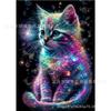 Pintura de diamantes DIY con mosaico de Amazon, gato de color, pintura de ladrillo de diamantes completa, punto de cruz, pintura decorativa, fabricantes transfronterizos, lote