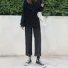Jeans de Pierna Ancha Azul Claro para Mujer Otoño 2024 Nuevos Pantalones Rectos Sueltos de Cintura Alta para Hombres Bajos