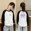 Ropa interior térmica para niñas con forro polar para otoño e invierno, ropa interior casual, cuello redondo, mangas largas en bloques de color, tejido cepillado, para niños de talla mediana y grande, top cálido
