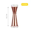 Venta al por mayor de fábrica taza de acero resistente a altas temperaturas taza medidora de acero inoxidable de doble cabeza dispositivo medidor de vino de doble cabeza taza medidora de borde recto rizado