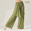 Pantalones de Danza Modernos para Mujer, Lino Helado de Verano, Pantalones de Danza Sueltos de Pierna Ancha Fluido Clásicos Chinos para Práctica Corporal de Adultos