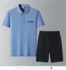 Traje de verano para hombre Camisa Polo de Seda de Hielo para Negocios para Papá de Mediana Edad y Mayor Camiseta Casual de Manga Corta de Secado Rápido Conjunto de Tres Piezas para Padre