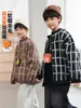 Panda Yuanyuan 2025 Nuevas Chaquetas de Punto para Niños Otoño e Invierno, Cárdigans de Cuadros Medianos y Grandes para Niños, Suéteres para Niños al por Mayor