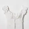 Ropa de Mujer Transfronteriza 2026 Moda Europea y Americana Casual Ajuste Delgado Bordado en Relieve Tridimensional Top Corto para Mujer F26829