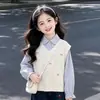 Primavera/Outono 2026 Novo Doce Laço Falso Duas Peças Top Estilo Coreano Personalidade Jeans Conjunto Duas Peças Menina