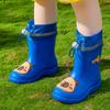 Botas de Chuva Infantis de Desenho Animado Novas para Meninos e Meninas, Botas de Chuva Leves Antiderrapantes, Sapatos Impermeáveis com Cinto Infantil, Sapatos de Borracha para Bebês e Crianças