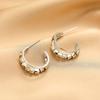 Pendientes de moda de estilo europeo y americano con aguja de plata S925, temperamento simple, personalidad de nicho, pendientes de gran sentido, joyería para las orejas de mujer al por mayor