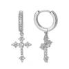 Aretes de Cruz con Incrustaciones de Diamantes Hebilla para la Oreja para Hombre Hip-hop Europeo y Americano Simple Joker Calle Moderno Anillo para la Oreja para Hombre Pendiente Cabello