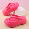 Chinelos de sola grossa femininos de verão respiráveis sem cheiro chinelos de pé resistentes ao desgaste presilha antiderrapante aumentados 6cm sandálias de praia