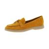Mocassins com Forro de Pele de Ovelha para Mulheres 2026 Primavera Novo Estilo Pele de Ovelha Couro Genuíno Cor Damasco Fivela Sapatilhas Macias e Confortáveis