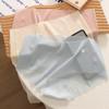Ropa interior translúcida de seda de hielo para mujer, Naked 7A seda de morera bacteriostática con máscara en la entrepierna, pantalones cómodos de una pieza de talle medio