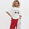 Camiseta de Manga Corta 100% Algodón Puro con Estampado de Anime Caricaturesco Lindo y Elegante de Moda, Top Exterior Cómodo y Único