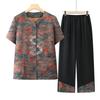 Camisa de Manga Três Quartos de Verão da Vovó, Novo Estilo Chinês, Terno Tang para Mulheres de Meia-Idade e Idosas, Terno da Mãe, Terno para Senhora Idosa, Terno Feminino