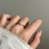 Anillo Beso de Ángel de Plata de Ley S925 para Mujer, Lujo Ligero, Gama Alta, Nicho, Anillo Abierto en Forma de Corazón, Anillo de Dedo Índice de Moda