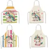 Delantal con Estampado de Unicornio de Dibujos Animados Nuevo Delantal de Pintura para Niños Cocina Impermeable y a Prueba de Aceite Delantal sin Mangas para Adultos Una Pieza