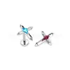 Pendientes de Cruz en Forma de Diamante de Aleación de Titanio F136 Perforaciones Labiales Rosca Interna G23 Joyería para Piercings de Titanio Perforaciones de Cartílago