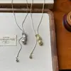 Las cosas buenas vienen en pares: Collar Colgante Metálico Otoño e Invierno para Mujer, Nueva Cadena Hueso de Serpiente, Accesorio de Cadena Larga para Suéter