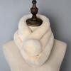 Eco-friendly Pele Imitação Rex Coelho Cabelo Três-tubo Cachecol Mulheres Inverno Engrossado Moda Plush Warm Neck Pullover