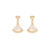 Brincos Leves de Luxo em Forma de Leque de Madrepérola Natural, Brincos de Agulha de Prata S925 Zircônia Micropavimentada de Alta Qualidade, Brincos Femininos da Moda