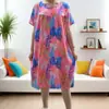 Nuevo Vestido Estampado de Algodón y Seda para Mujer 2023 de Manga Corta Estilo Verano Delgado Ropa para el Hogar Camisón Casual que Se Puede Usar Afuera