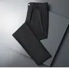 Pantalones Casuales de Hielo Delgado No Planchar para Hombre Verano Pierna Recta Ligeramente Elásticos Pantalones Largos Pantalones Resistentes a las Arrugas Pantalones de Hombre