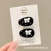 Grampo Lateral de Flor com Estampa de Leopardo para Mulheres 2025 Novo Clipe de Franja de Alta Qualidade para Cabelos Quebrados Clipe Lateral de Uma Linha Acessório de Cabelo