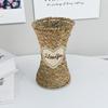 Cesta de Flores de Paja para Sala de Estar al por Mayor Florero de Decoración Interior Nórdica Floristería Flor Seca Florero para Arreglos Florales Cesta de Almacenamiento Decorativa