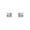 Pendientes de Plata de Ley S925 Xiaoyinjia de Gato de Dibujos Animados Microincrustados Súper Brillantes Completamente Pavimentados con Diamantes para Mujer, Lindos Versátiles de Nicho Moda
