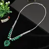 Reino Secreto das Lágrimas da Princesa Conjunto de Colar e Brincos Flor de Zircônia Arco-Íris Brilhante Acessórios para Jantar Roupas de Casamento Joias