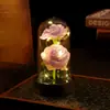 Luz de Noche de Rosa Doble Flor Eterna Adornos Decoración Creativa de Escritorio Luz de Noche Venta al por Mayor Cubierta de Plástico Lámpara de Flor LED
