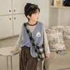 Nuevo Chaleco Cálido de Otoño e Invierno para Niños, Estilo Coreano, Cardigan de Dibujos Animados Elegante para Niños y Niñas, Chaleco con Forro de Felpa y Engrosado