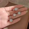 Colgante de Collar Octagonal Rosa Corte Milenio Azul Klein con Acuamarina Aretes de Stud de Diamante de Alto Carbono y Anillo de Estrella de Ocho Puntas para Mujer
