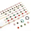 Cobre Relleno de Oro de 18K Cristal Circonita Borde Trébol de Cuatro Hojas Doble Colgante Accesorios Colgante Hecho a Mano DIY Accesorios para Joyería Venta al por Mayor