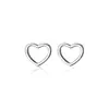 Festivos Pendientes Pequeños de Amor Huecos de Plata de Ley S925 con Esmalte Gotas Pendientes de Corazón Rojo para Mujer Nueva Moda Simple Adelgazantes Joyería para Orejas