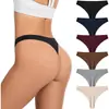 Amazon Europeo y Americano Transfronterizo Bikini Sexy de Hielo Seda Sin Costuras Tangas para Mujer Invisibles de Cintura Baja Pantalones Cortos de Yoga
