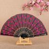 Estilo Retro Calado Negro Lentejuela Wing Chun Abanico Danza Abanico Encaje Estilo Chino Cheongsam Dinastía Han Abanico Plegable Estilo Oscuro