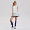 Caijue Traje de Tenis de Bádminton y Golf para Mujer, Top sin Mangas con Cuello Polo, Falda Plisada de Cintura Alta, Conjunto de Dos Piezas