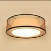 Novo Lustre Estilo Chinês Moderno Simples Redondo Tecido LED Sala de Estar Quarto Lâmpadas Sala de Chá Estudo Restaurante Pequeno Lustre