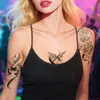 Pegatinas de Tatuaje Flor Mariposa Negra Europeas y Americanas Transfronterizas de Gama Alta Sexy Femeninas Flor Brazo Tatuajes Temporales