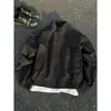 Chaqueta de vuelo casual con cuello alto para hombre, chaqueta coach de primavera y otoño, chaqueta de béisbol de trabajo simple deconstruida de estilo americano de alta gama