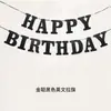 Banner de Feliz Cumpleaños Decoraciones de Cumpleaños para Niños Bebé Bandera de Cola de Pez de Papel Dorado Banderines de Fiesta Dibujos Animados