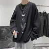 Camiseta de Base Interior Estilo Nuevo Bolsa de Papel Camisa Holgada con Base para Hombre Ropa de Primavera y Otoño Manga Larga Cuello Redondo Camisa Retro