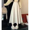 Talla Grande Gordo Traje MM Falda Midi Mujer Cintura Alta Adelgazante Falda Drapeada Negro Cubre Carne Midi Línea A Falda Paraguas Delgada