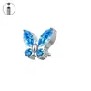 Accesorios de Pendientes de Zirconia con Incrustaciones de Cobre Transfronterizos Serie Azul Margarita Pequeña Mariposa Desmontables DIY Joyería para Perforaciones Accesorios