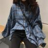 Jaqueta Camisa de Flanela Grossa Aconchegante de Comprimento Médio para Outono e Inverno Feminina, Blusa Solta Retro de Manga Longa com Design de Nicho