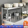 Estante de Almacenamiento de Acero Inoxidable Estante para Encimera de Cocina Multi-Nivel Banco de Trabajo para Tienda de Té con Leche Comercial Soporte de Almacenamiento
